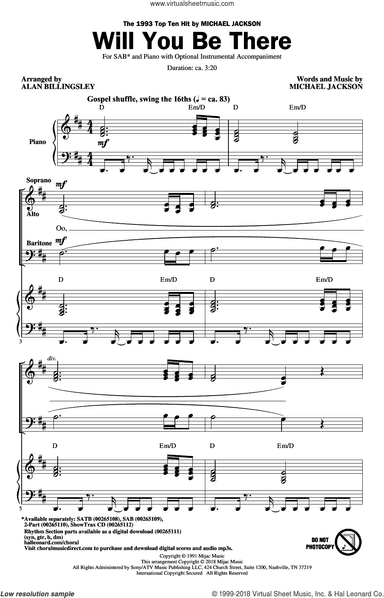Will You Be There (arr. Alan Billingsley)
