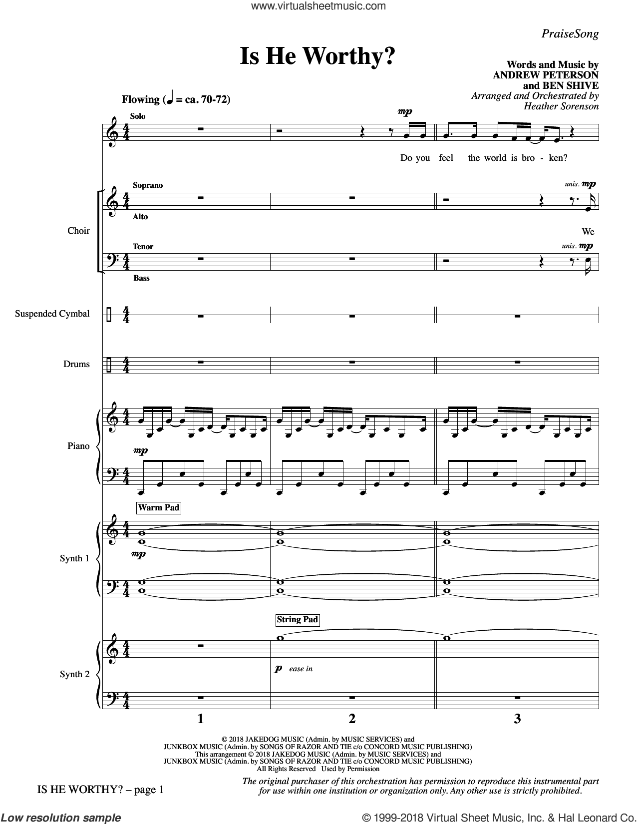 Is He Worthy? (arr. Heather Sorenson) (COMPLETE)