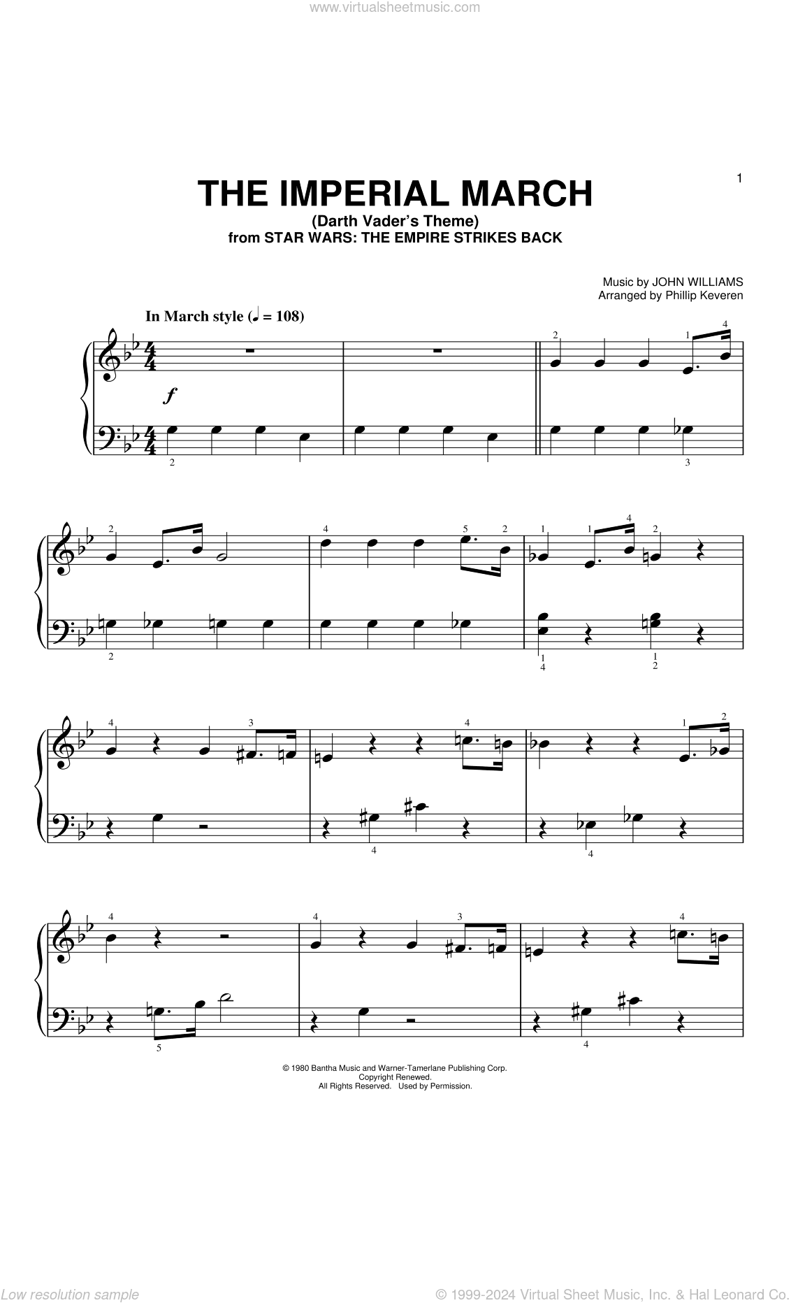 The Imperial March  (arr. Phillip Keveren)