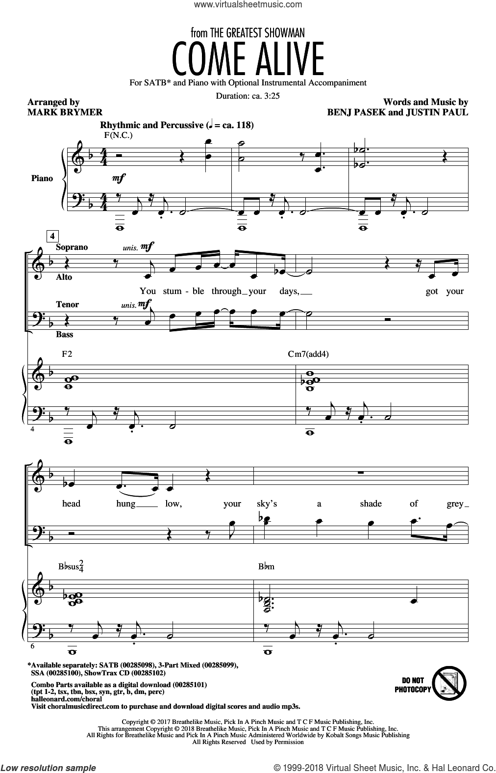 Come Alive (from The Greatest Showman) (arr. Mark Brymer)
