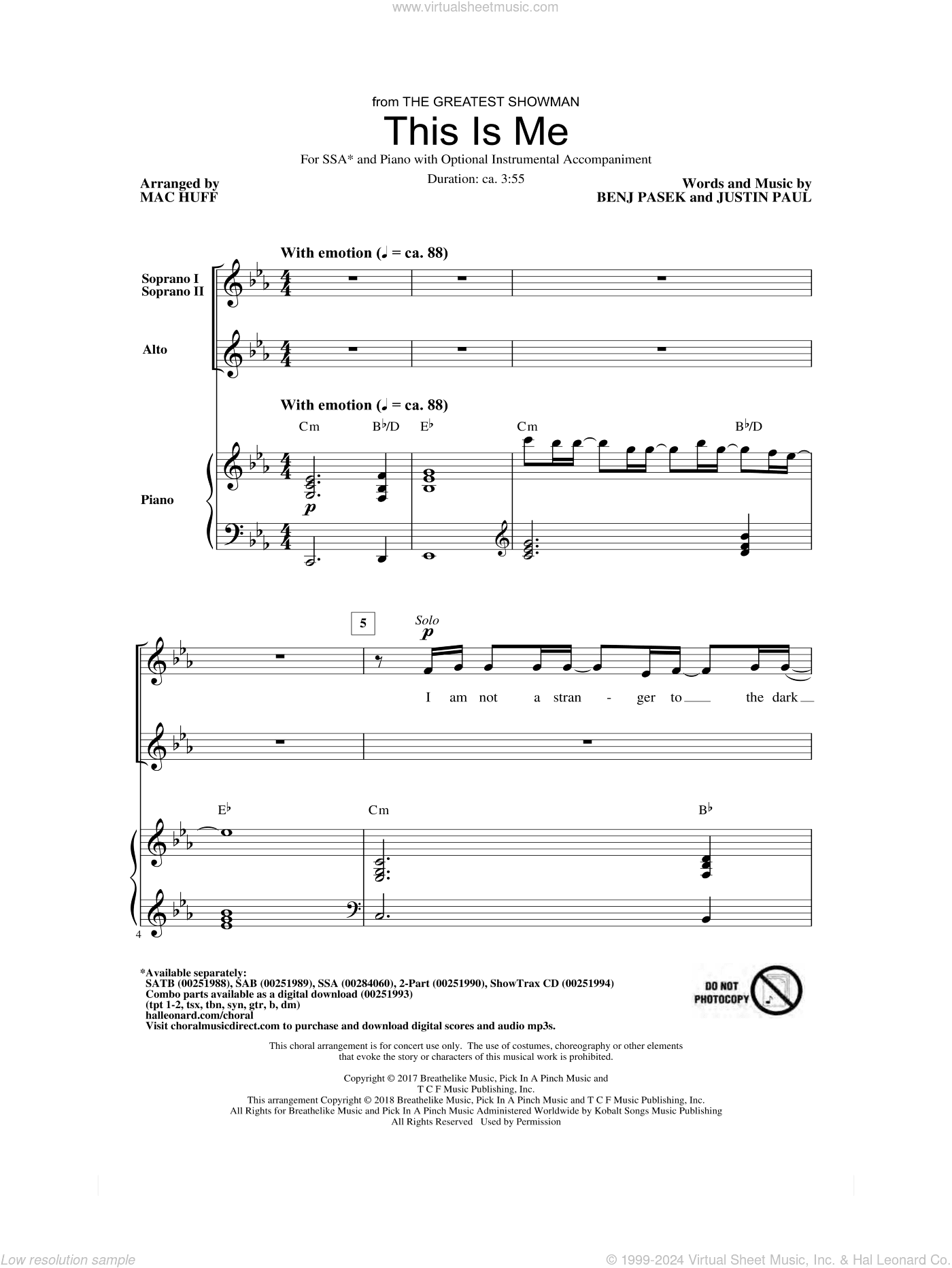 This Is Me (from The Greatest Showman) (arr. Mac Huff)