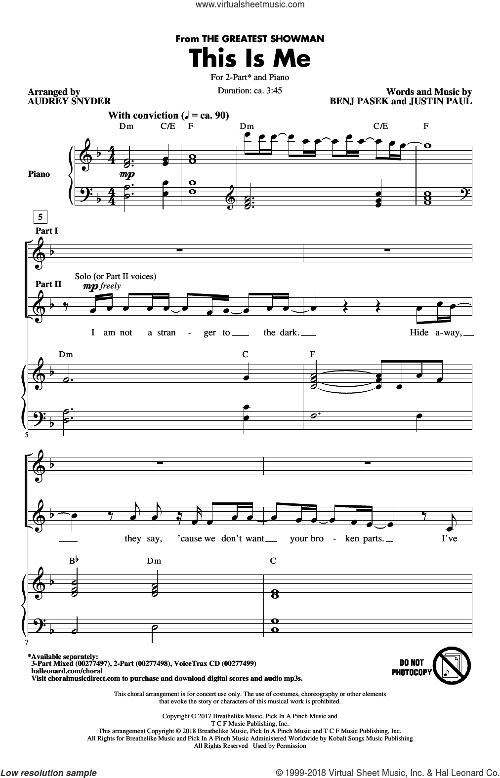 This Is Me (from The Greatest Showman) (arr. Audrey Snyder)