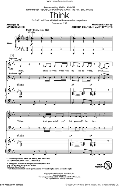 Think (from Captain Underpants: The First Epic Movie) (Arr. Mark Brymer)