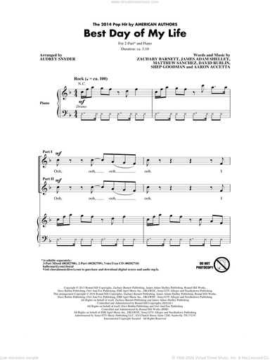 Best Day Of My Life (arr. Audrey Snyder)
