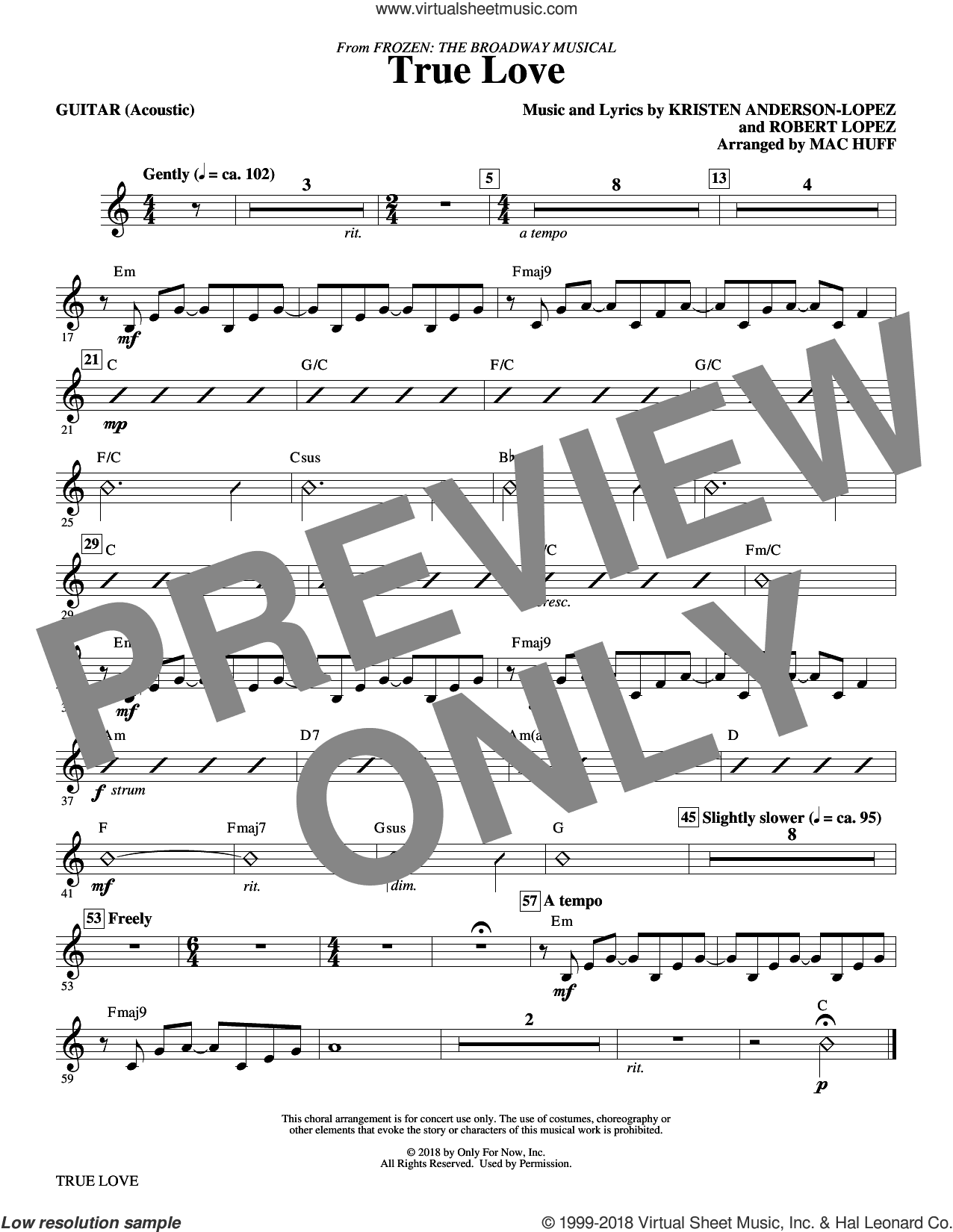 True Love (from Frozen: the Broadway Musical) (Arr. Mac Huff)