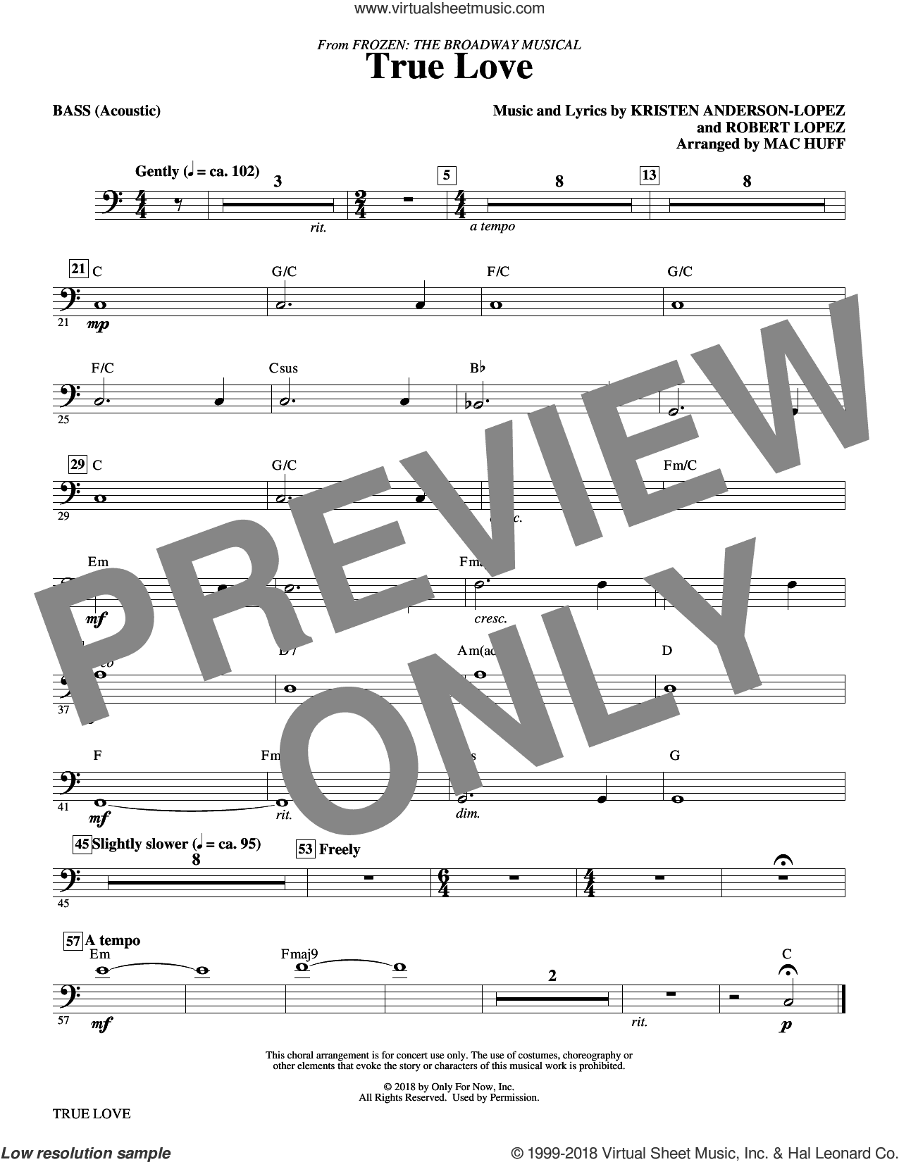 True Love (from Frozen: the Broadway Musical) (Arr. Mac Huff)