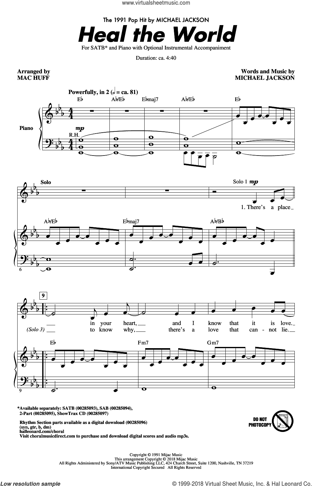 Heal The World (arr. Mac Huff)