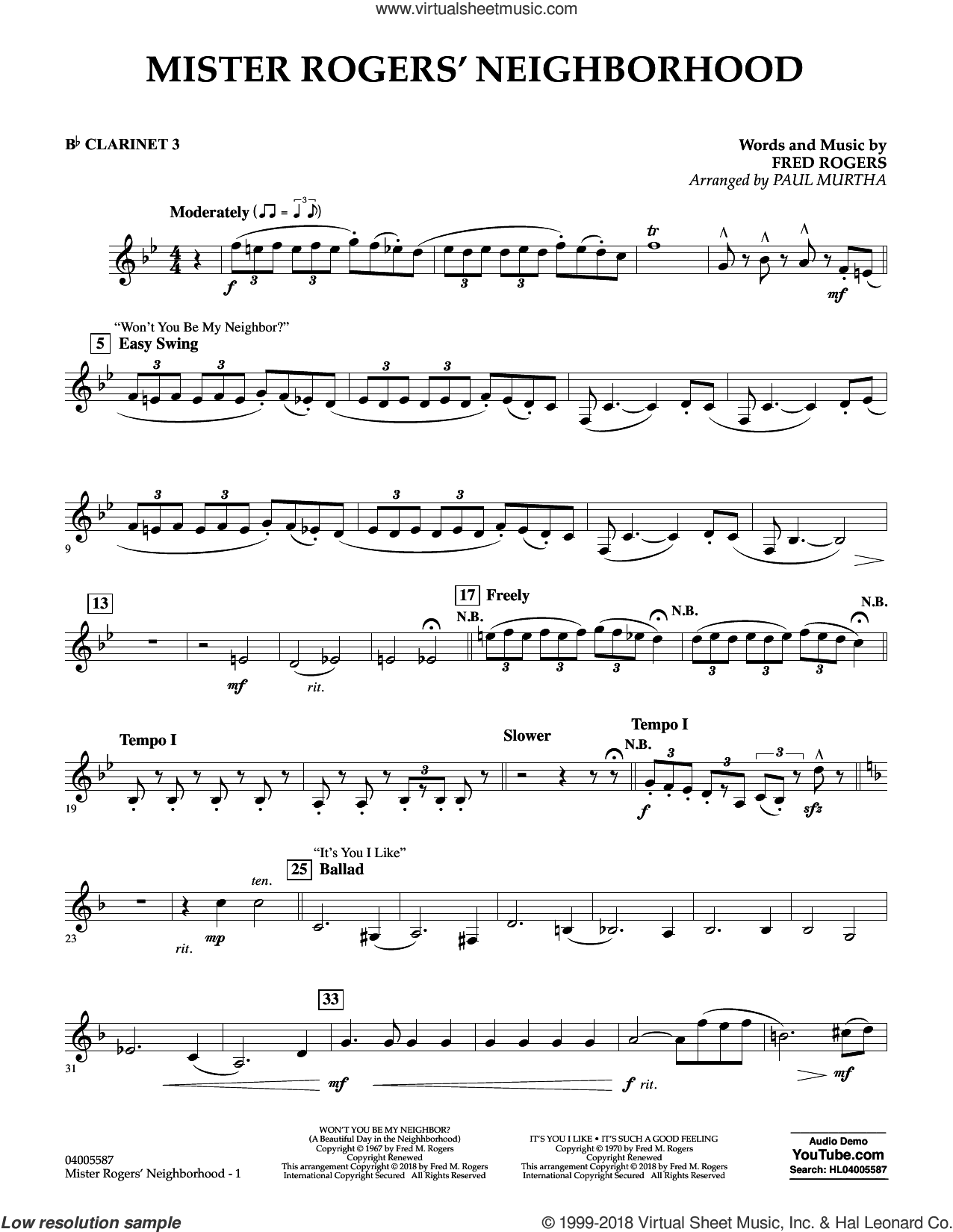 Mister Rogers' Neighborhood (Arr. Paul Murtha)