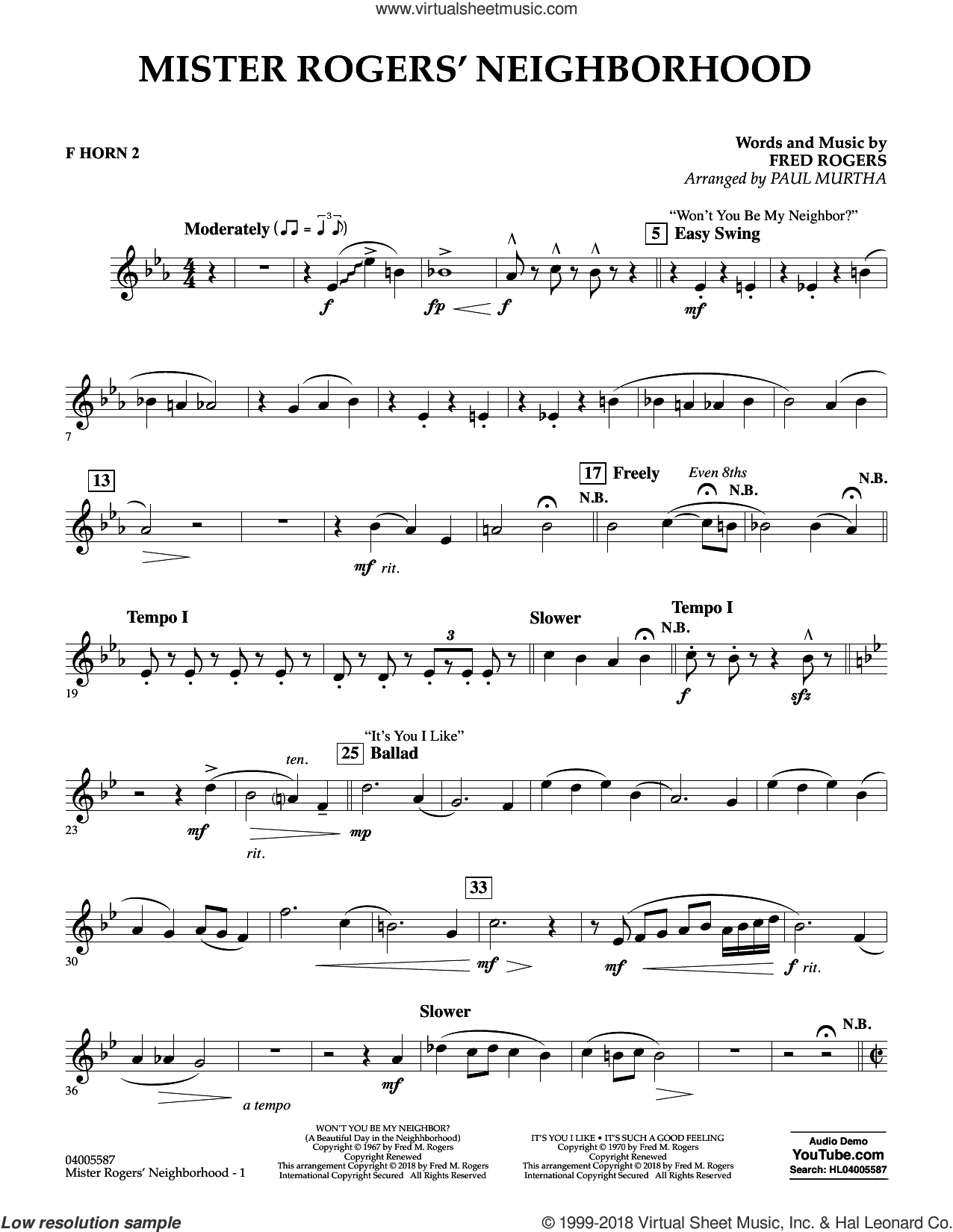 Mister Rogers' Neighborhood (Arr. Paul Murtha)