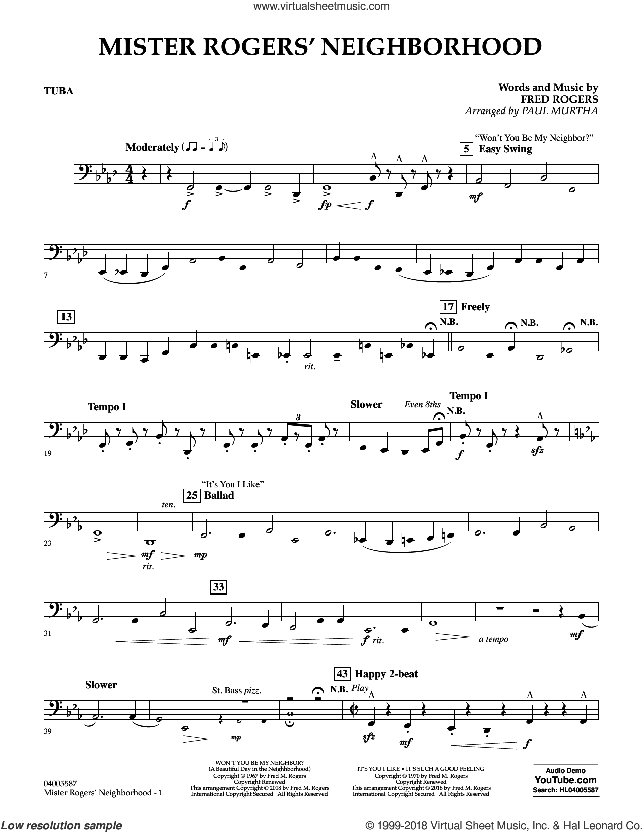 Mister Rogers' Neighborhood (Arr. Paul Murtha)