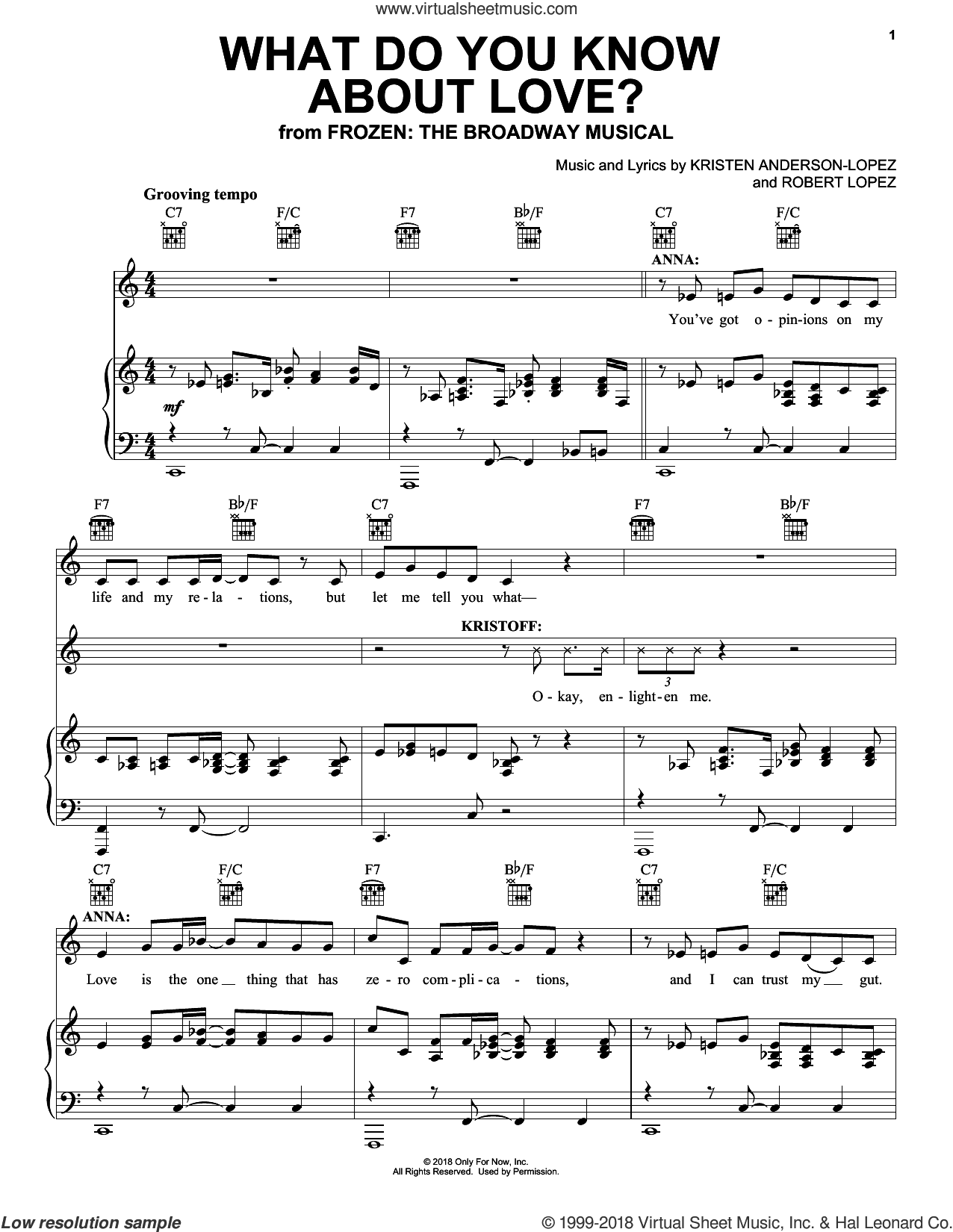 What Do You Know About Love? (from Frozen: the Broadway Musical)
