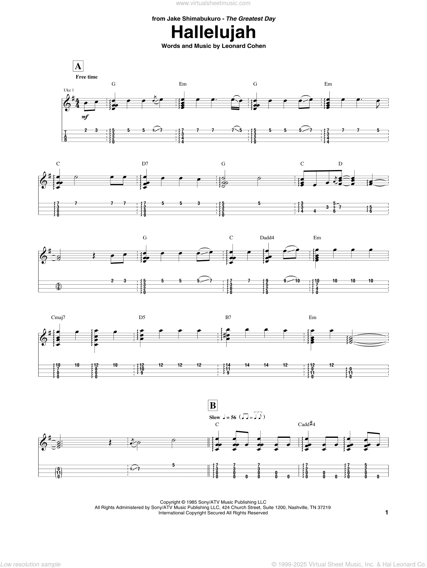 Hallelujah (arr. Jake Shimabukuro)