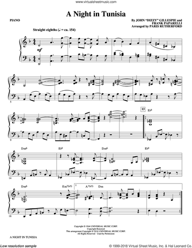 A Night in Tunisia (arr. Paris Rutherford)