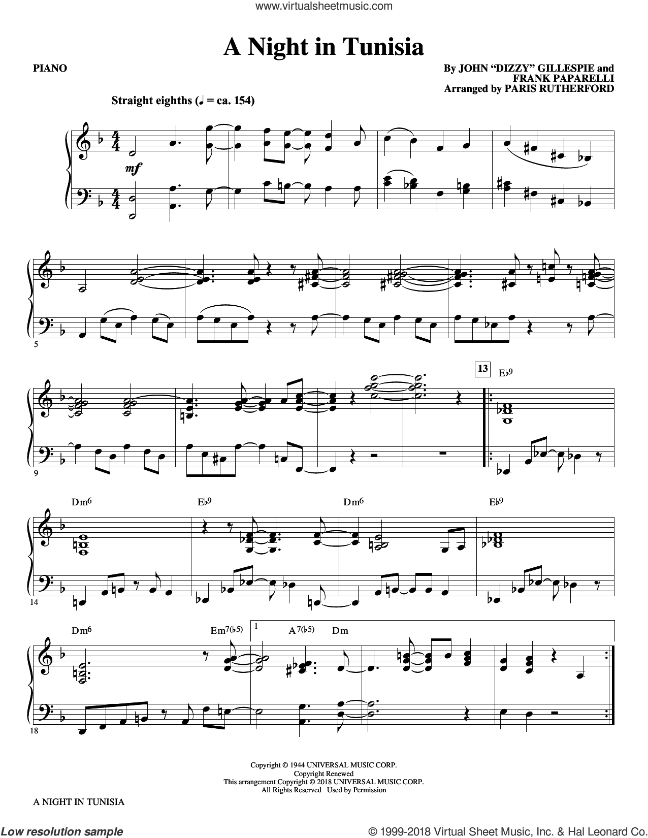 A Night in Tunisia (arr. Paris Rutherford)