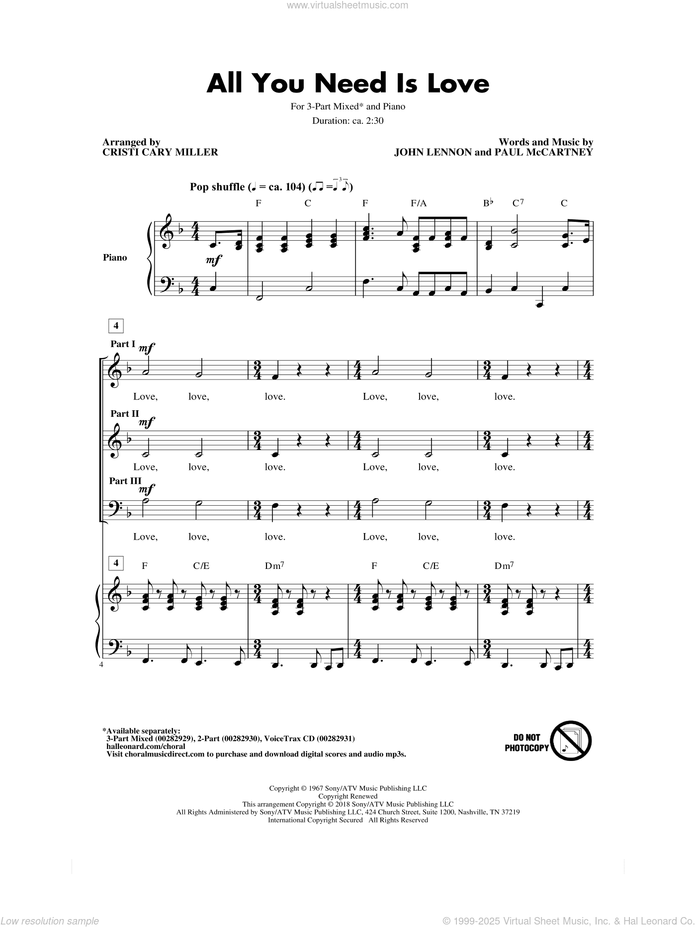 All You Need Is Love (arr. Cristi Cari Miller)