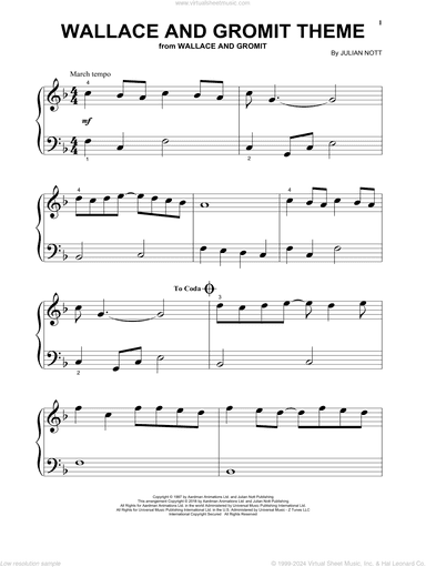 Wallace And Gromit Theme, (beginner)