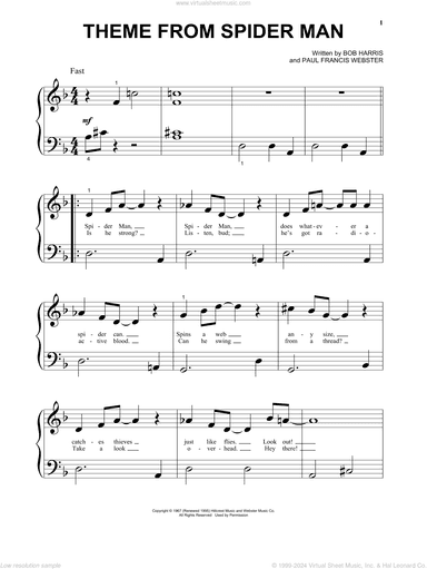 Theme From Spider-Man, (beginner)