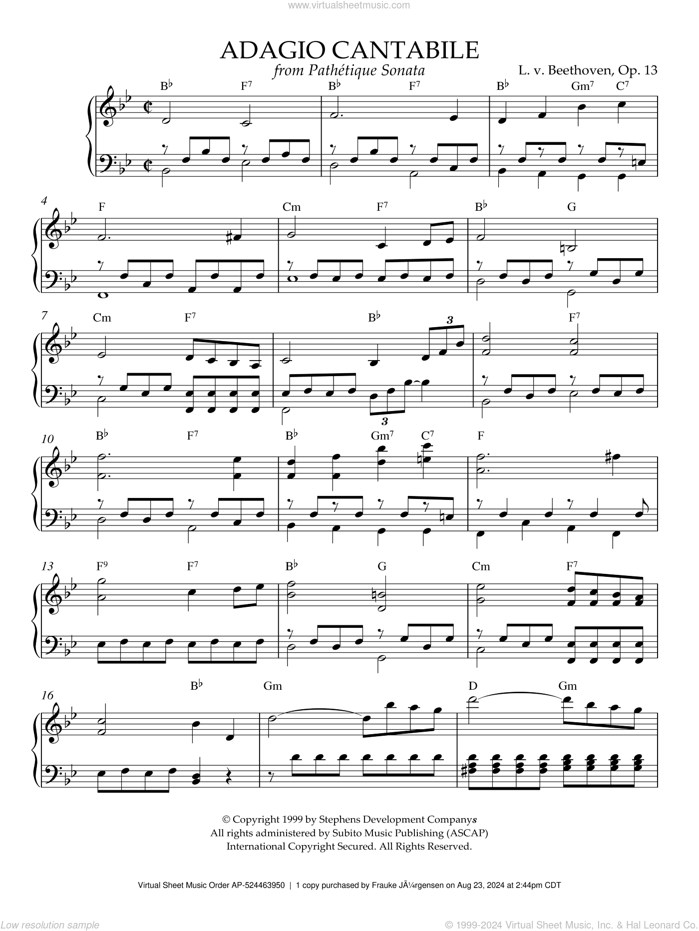 Adagio Cantabile, Op. 13