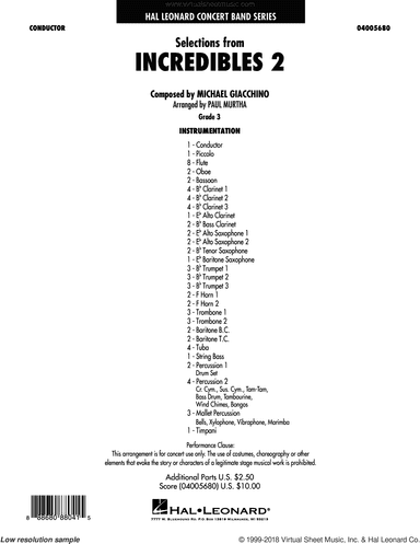 Selections from Incredibles 2 (arr. Paul Murtha)