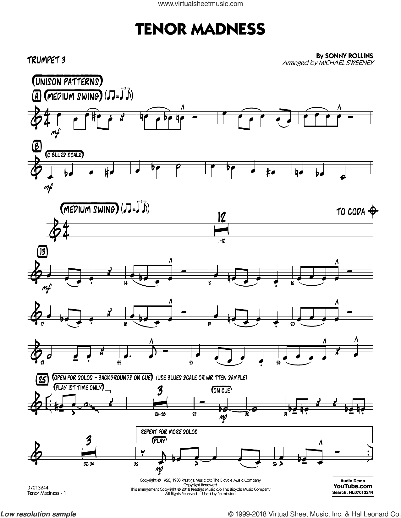 Tenor Madness  (arr. Michael Sweeney)