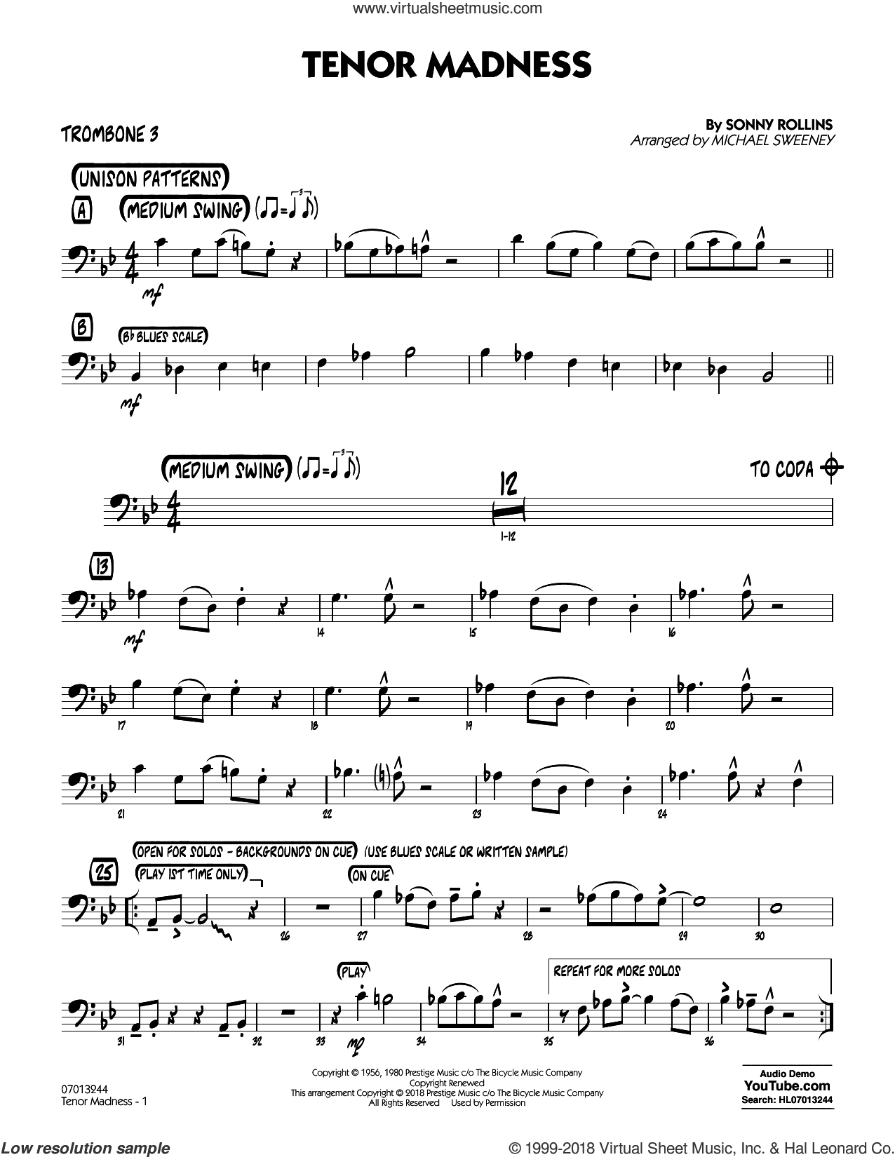 Tenor Madness  (arr. Michael Sweeney)