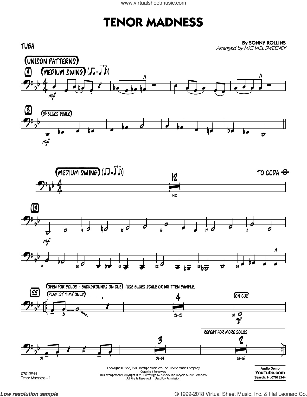 Tenor Madness  (arr. Michael Sweeney)