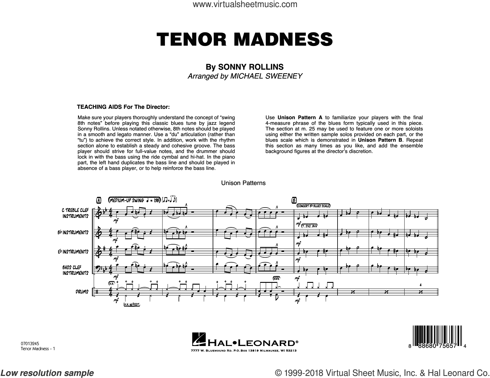 Tenor Madness (arr. Michael Sweeney) (COMPLETE)