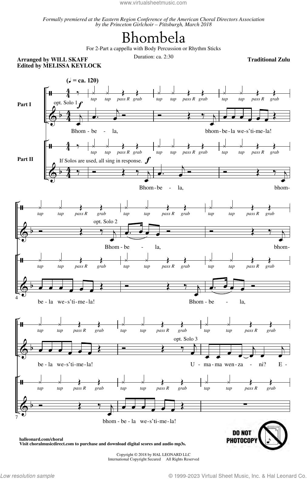 Bhombela (arr. Will Skaff)