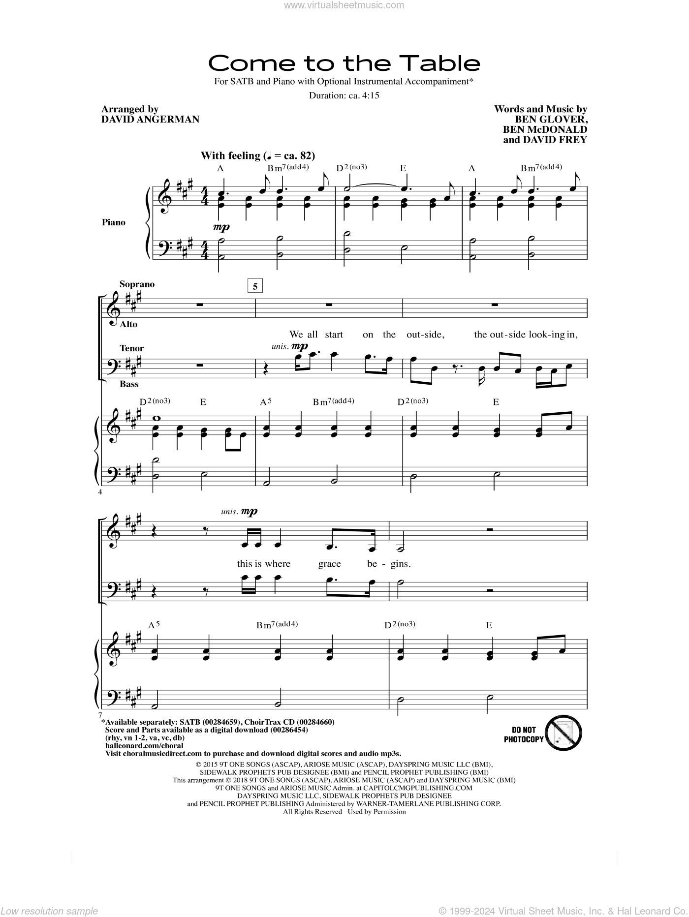 Come To The Table (arr. David Angerman)