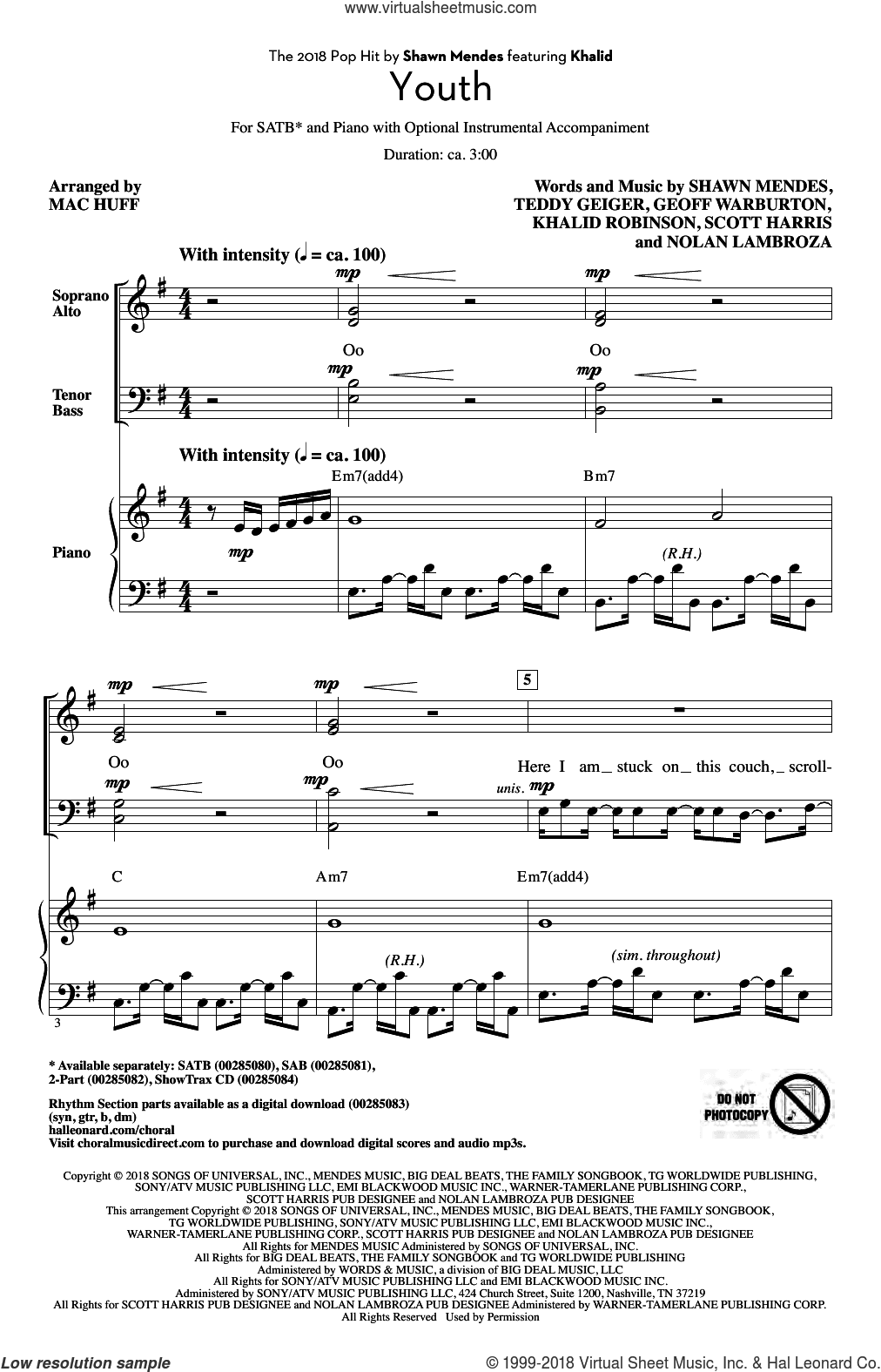Youth (feat. Khalid) (arr. Mac Huff)