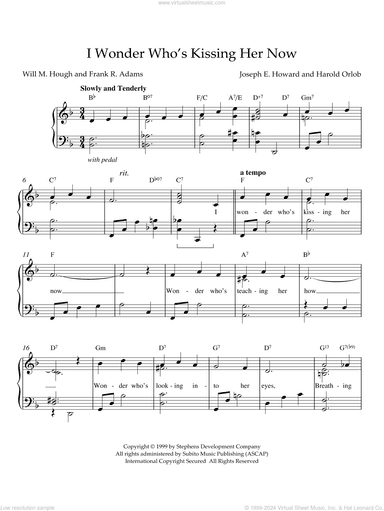 I Wonder Who's Kissing Her Now (arr. Phillip Keveren)