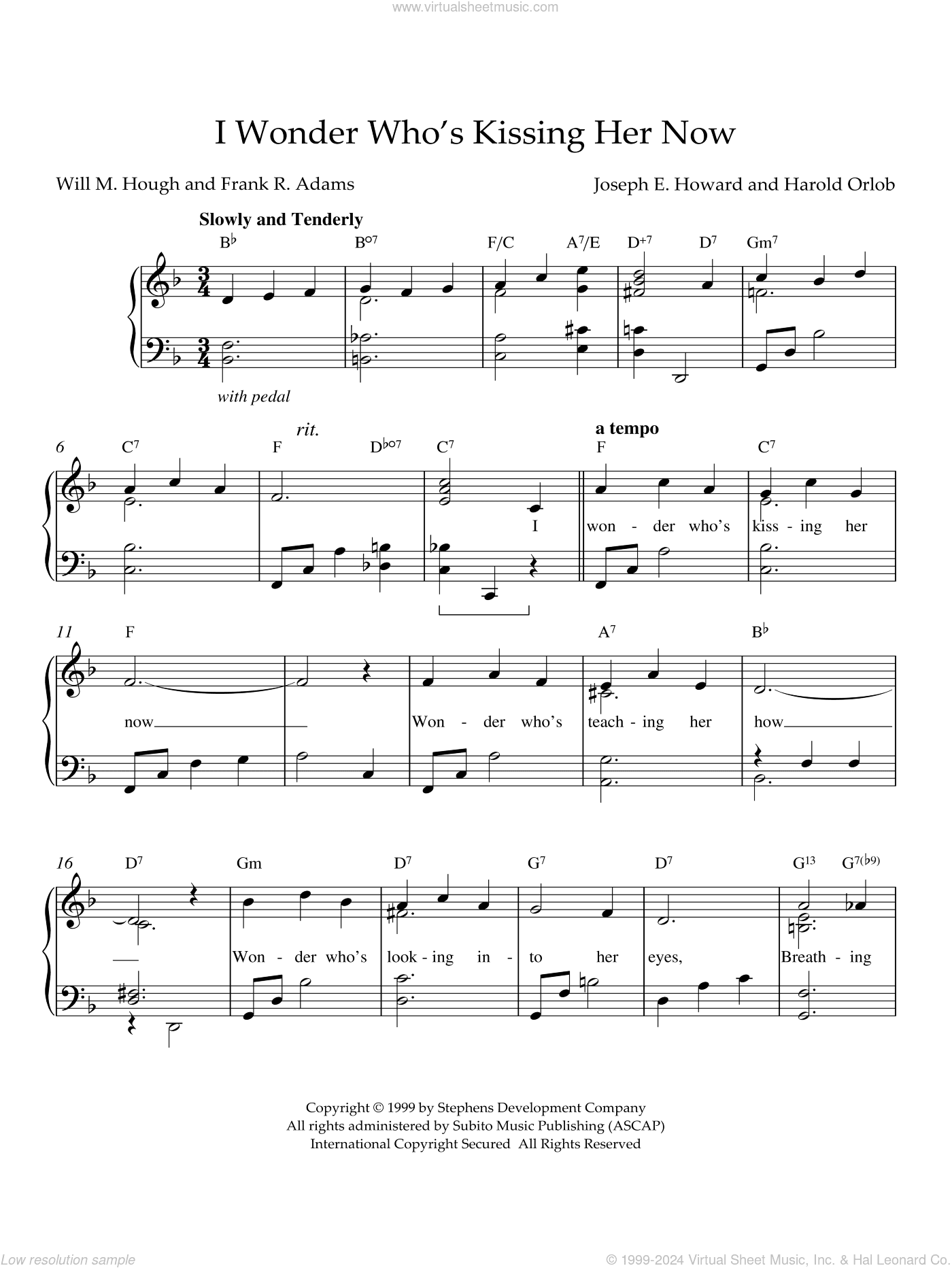 I Wonder Who's Kissing Her Now (arr. Phillip Keveren)