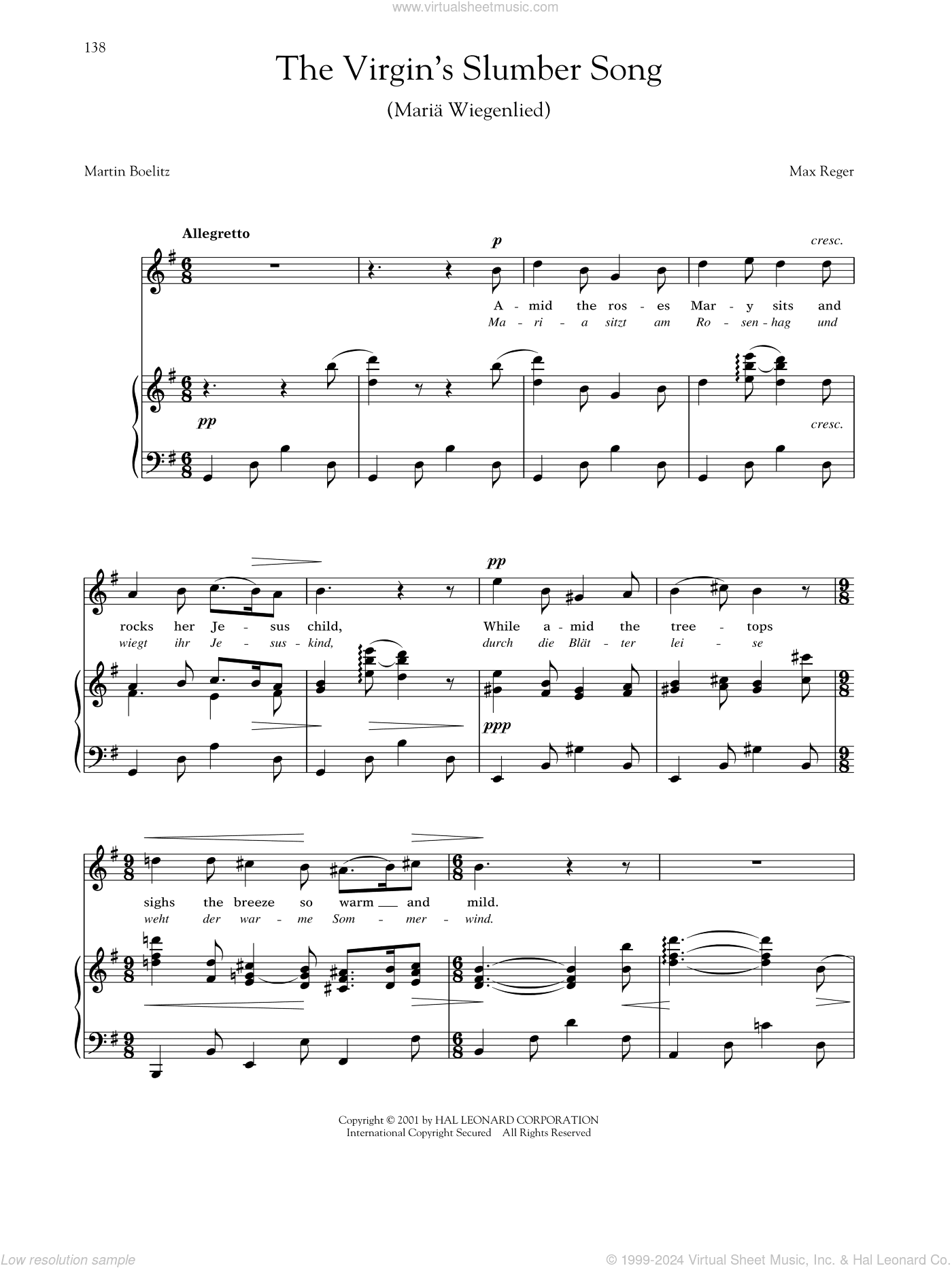 Maria Wiegenlied (The Virgin's Slumber Song) (Reger)