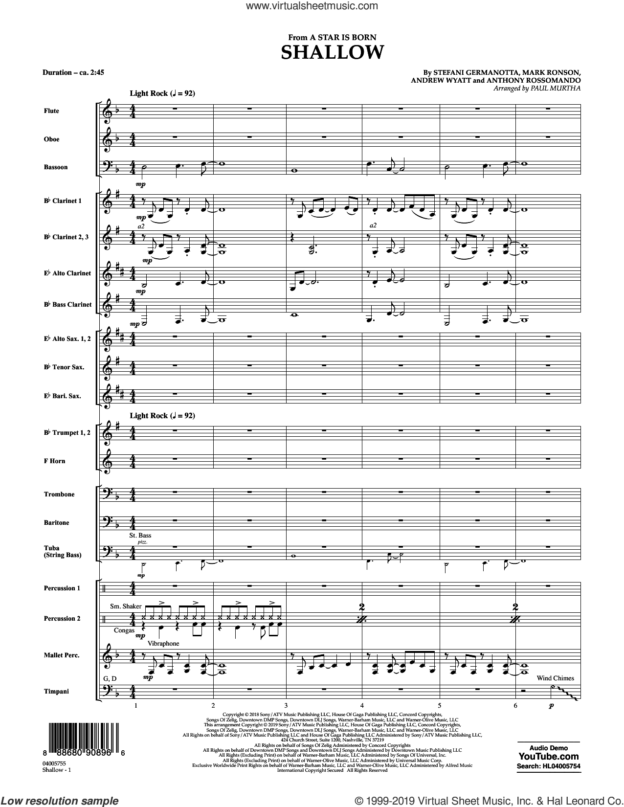 Shallow (from A Star Is Born) (arr. Paul Murtha)