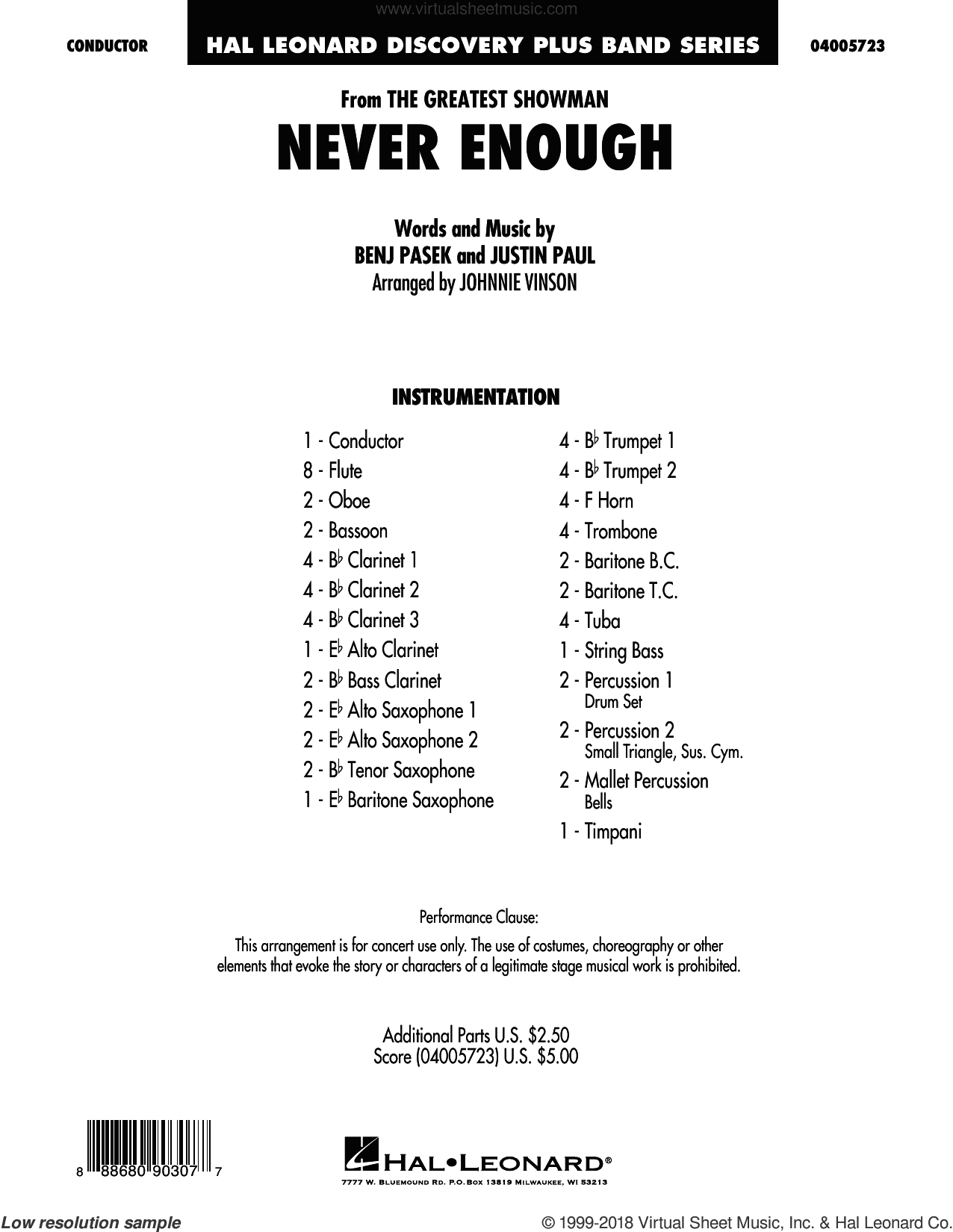 Never Enough (from The Greatest Showman) (arr. Johnnie Vinson)