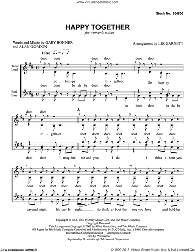 Happy Together (arr. Liz Garnett)