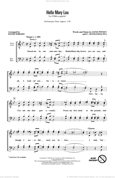 Hello Mary Lou (arr. David Wright)