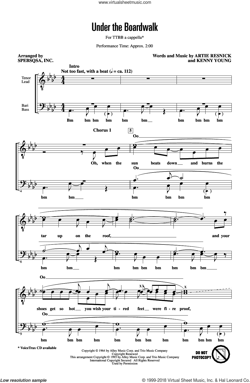 Under The Boardwalk (arr. SPEBSQSA, Inc.)