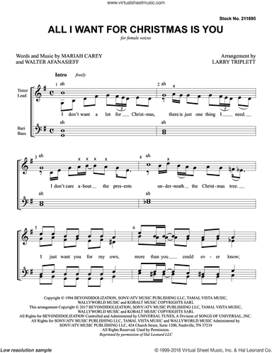 All I Want For Christmas Is You (arr. Larry Triplett)