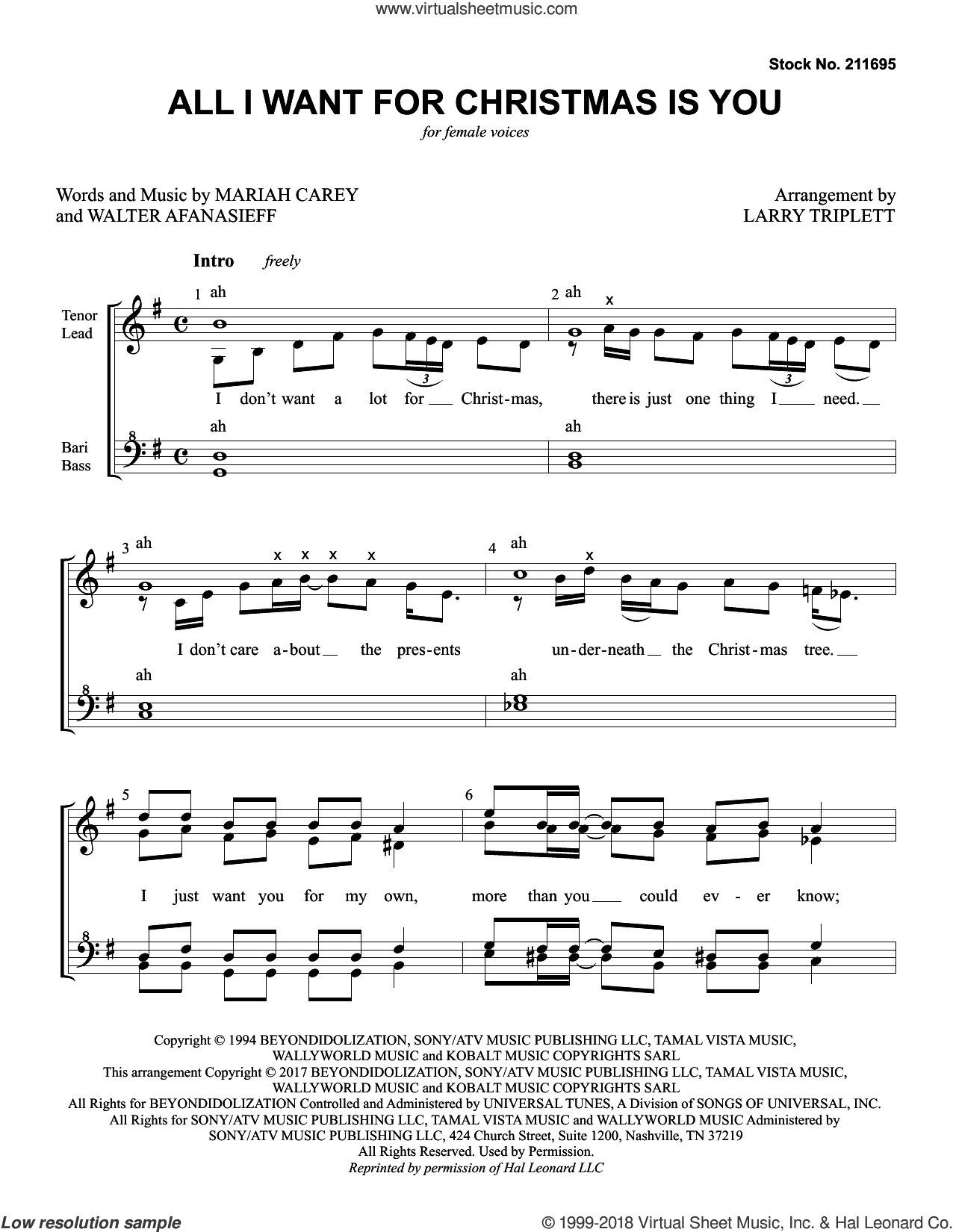 All I Want For Christmas Is You (arr. Larry Triplett)