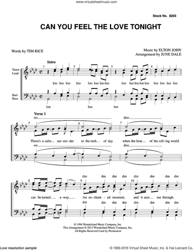 Can You Feel the Love Tonight (from The Lion King) (arr. June Dale)
