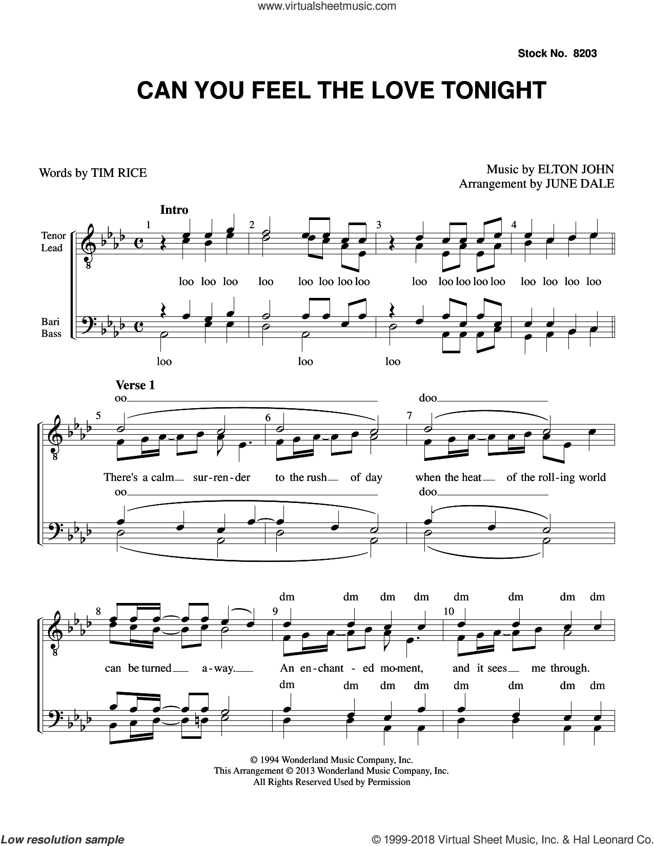Can You Feel the Love Tonight (from The Lion King) (arr. June Dale)