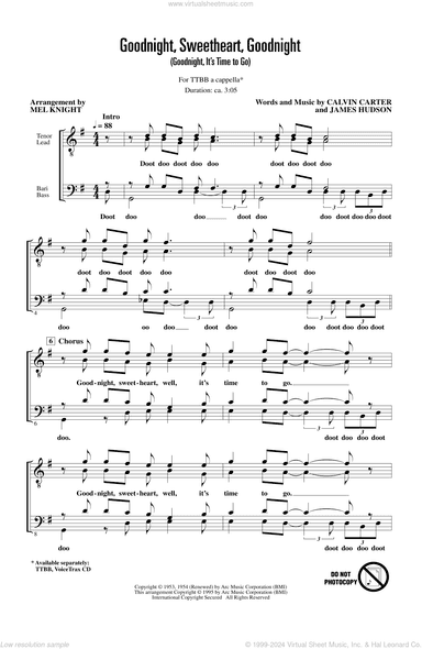 Goodnight, Sweetheart, Goodnight (Goodnight, It's Time to Go) (arr. Mel Knight)