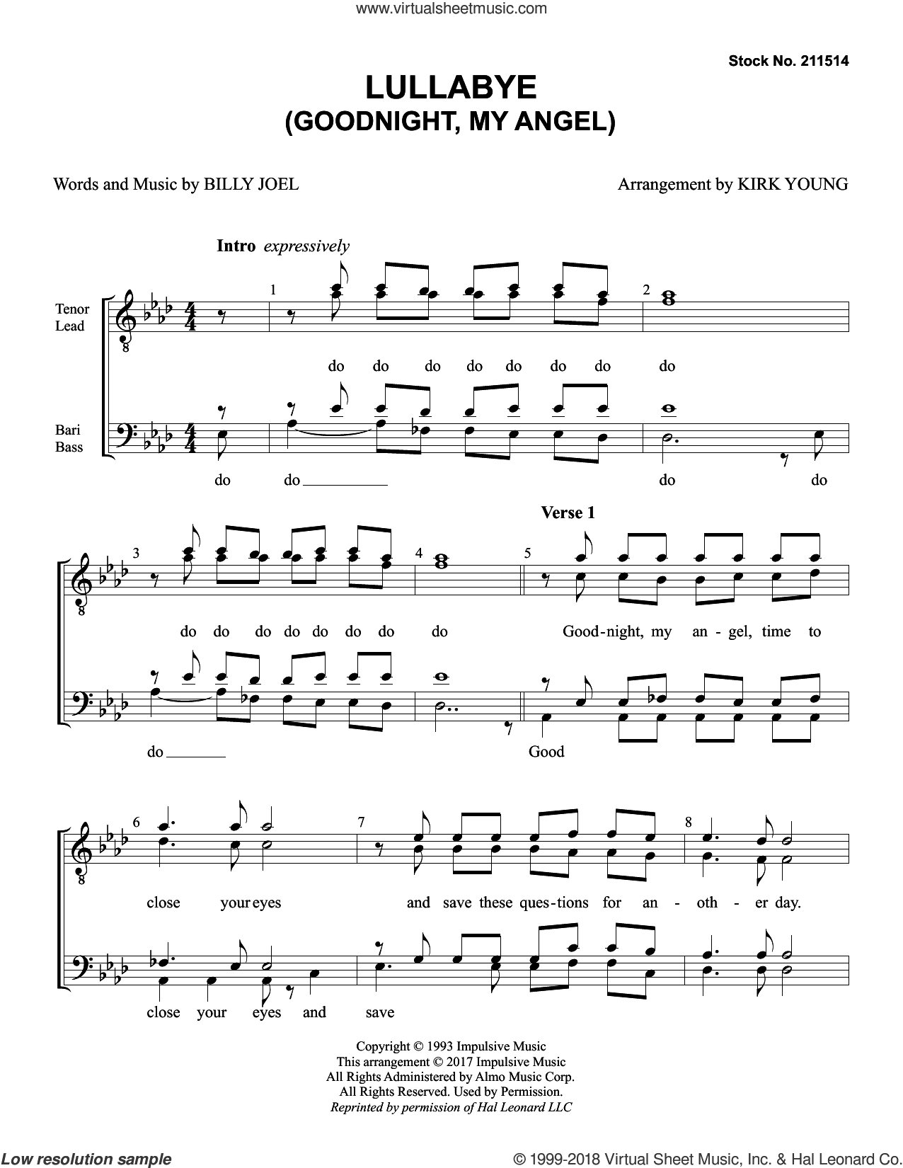 Lullaby (Goodnight My Angel) (arr. Kirk Young)
