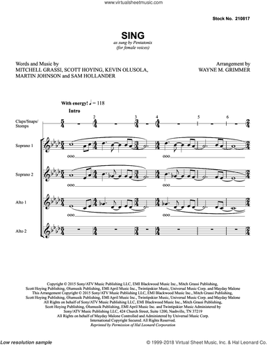 Sing (arr. Wayne Grimmer)