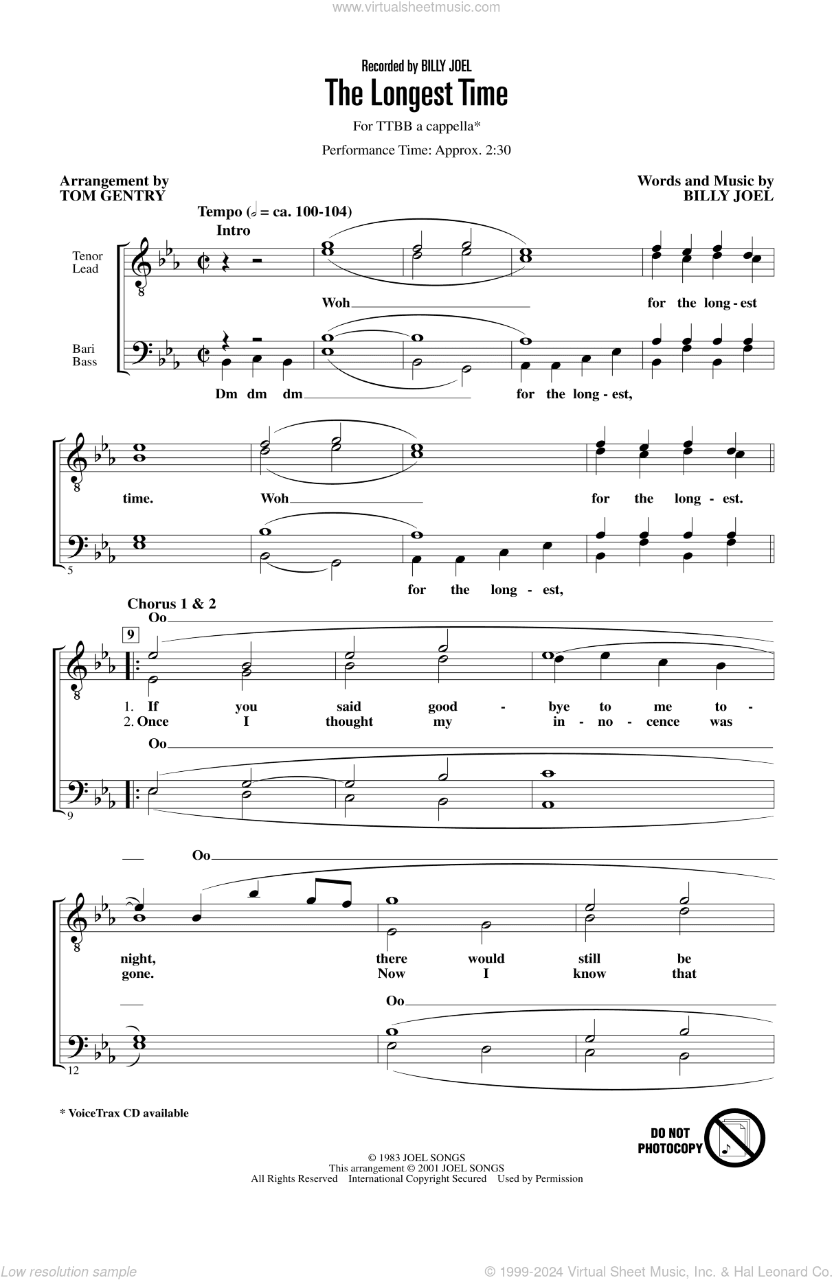 The Longest Time (arr. Tom Gentry)