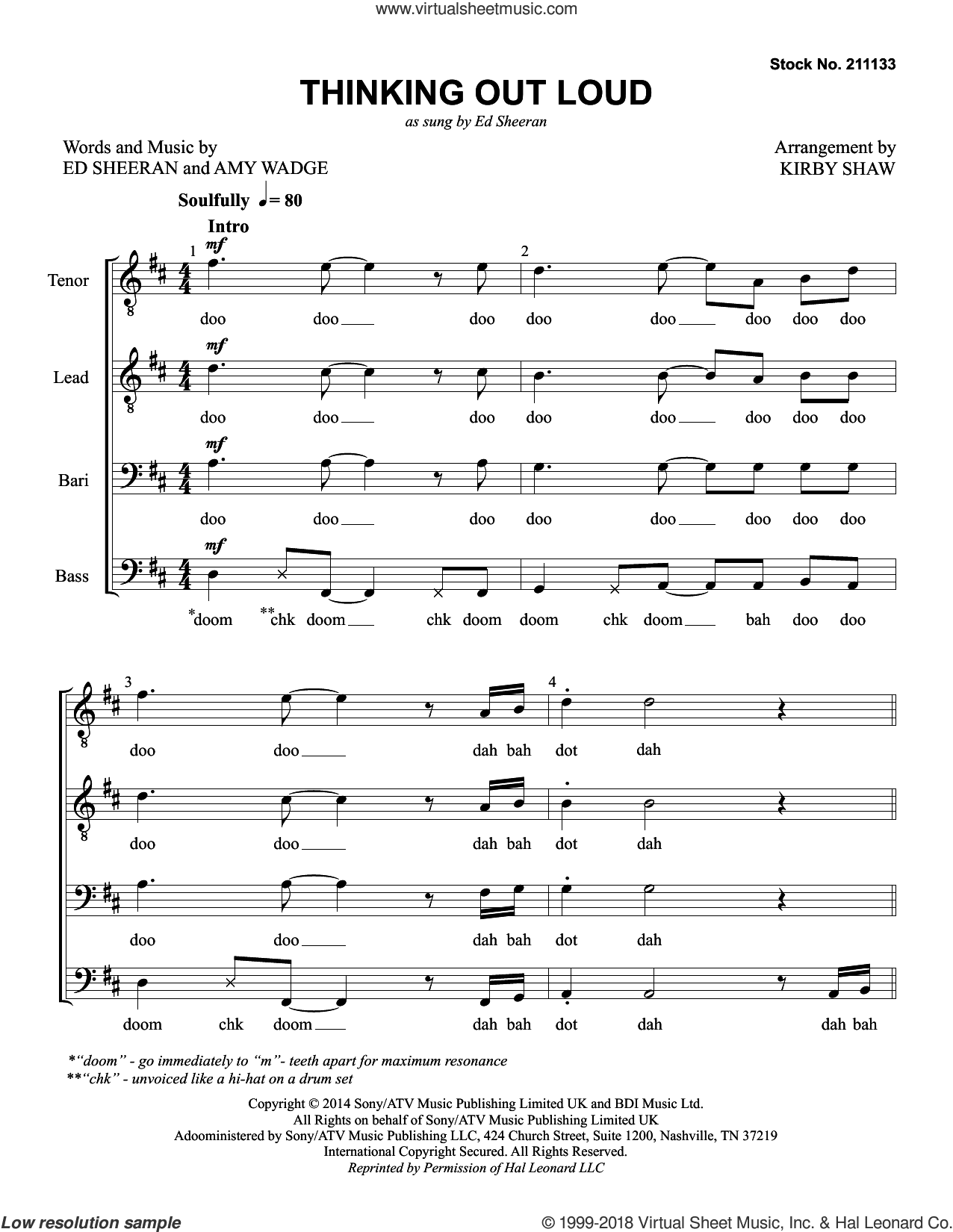 Thinking Out Loud (arr. Kirby Shaw)
