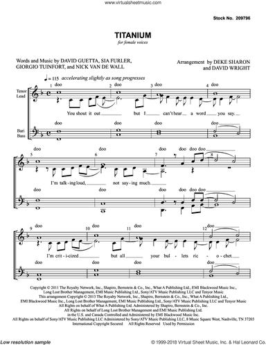 Titanium (feat. Sia) (arr. Deke Sharon, David Wright)
