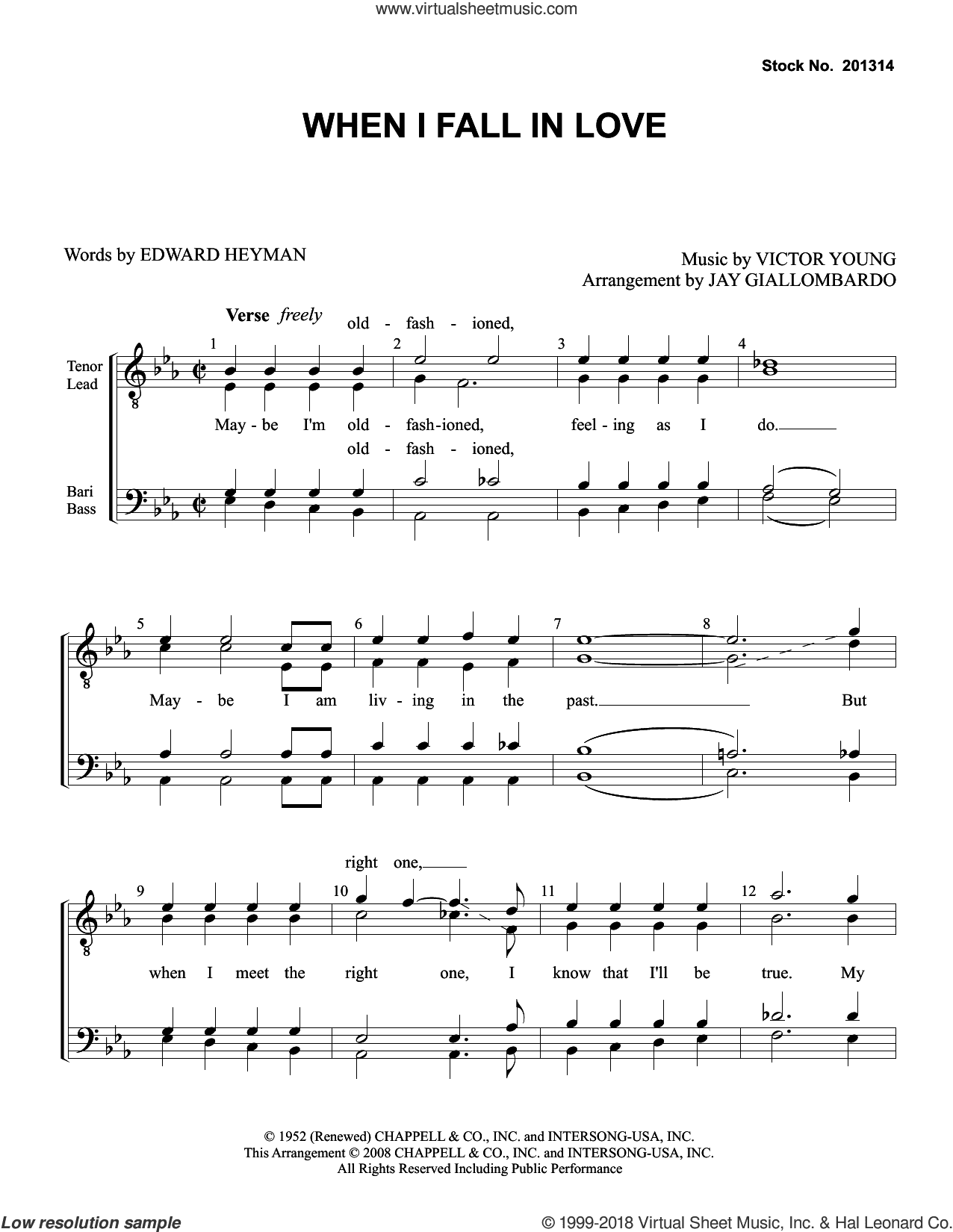 When I Fall In Love (arr. Jay Giallombardo)