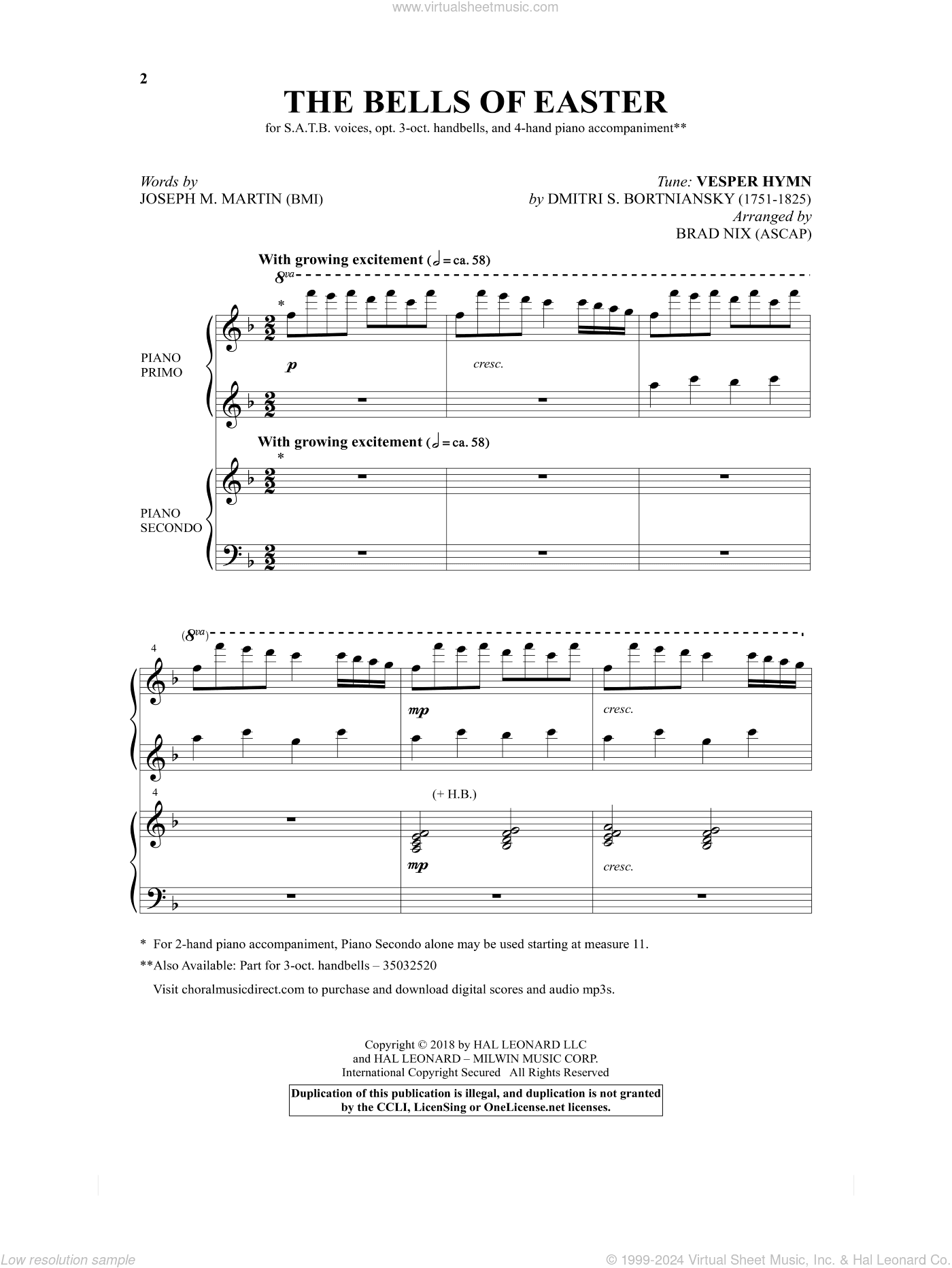 The Bells Of Easter (arr. Brad Nix)